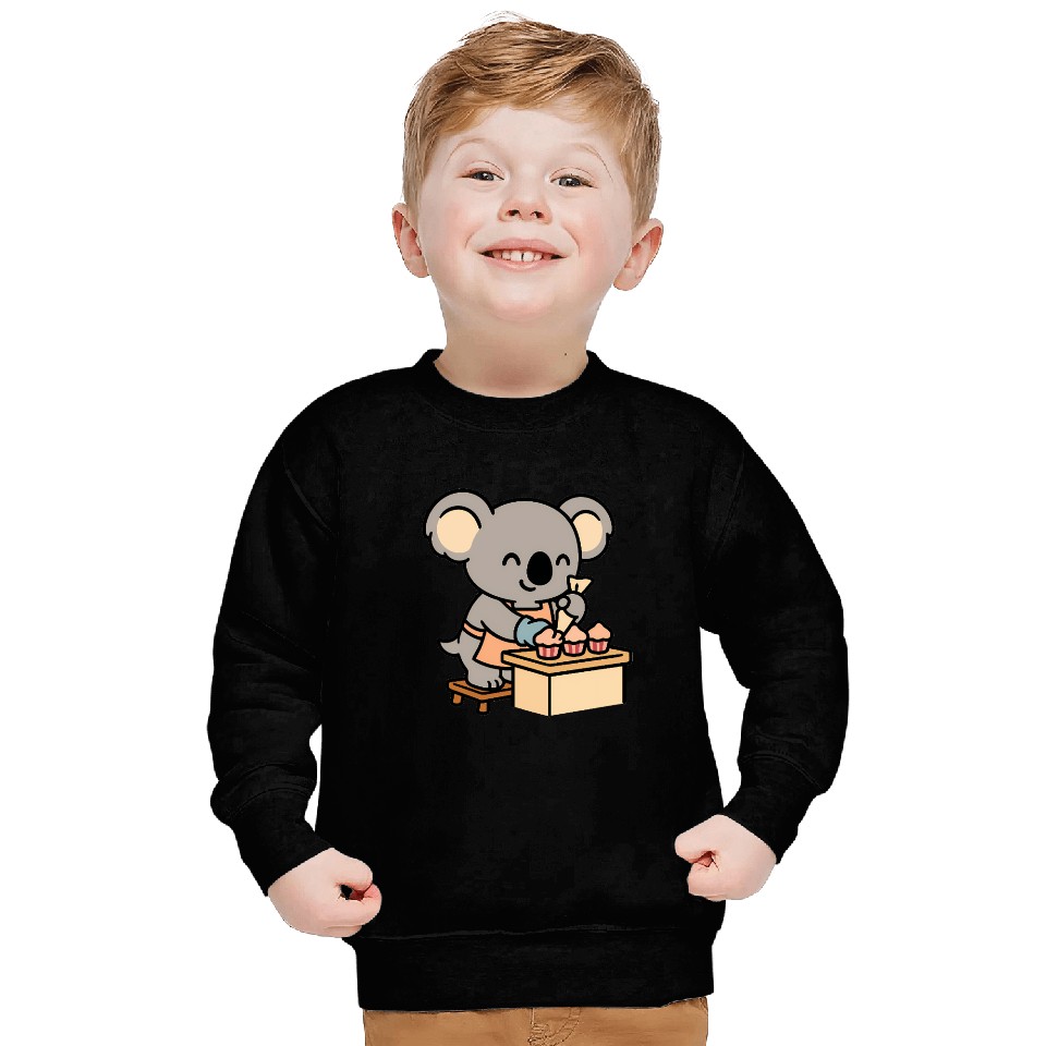 Cute Koala Decorating Cupcakes Sweatshirts