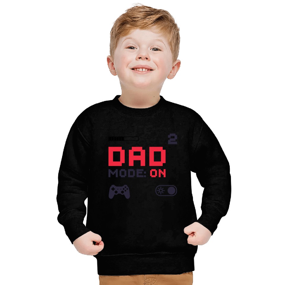 Dad Mode On Retro Gamer Dad Pixel Art Design Sweatshirts
