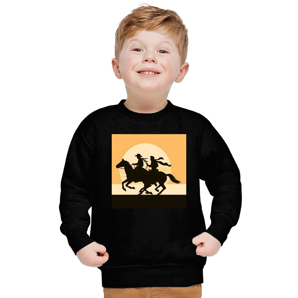 Wild West Cowboy Sunset Ride Sweatshirts