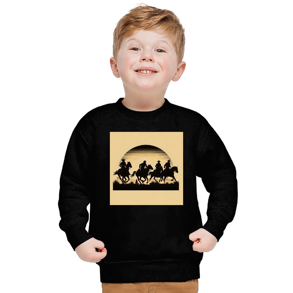 Western Sunset Silhouette Sweatshirts