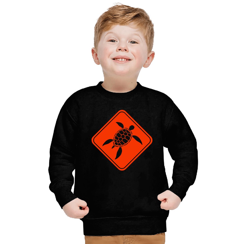 Water Turtle Danger Sign Caution Zone Cool Warning Sweatshirts