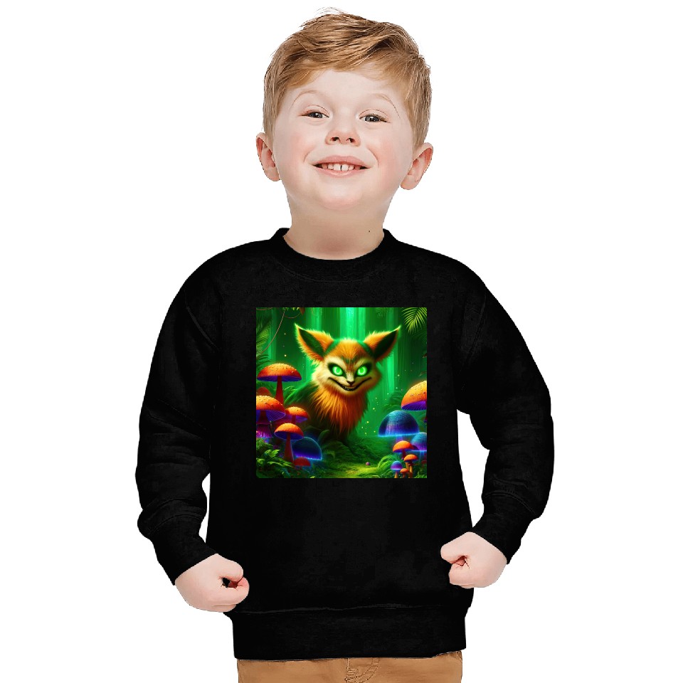 Demon Fox in Enchanted Forest – Fantasy Creature Sweatshirts