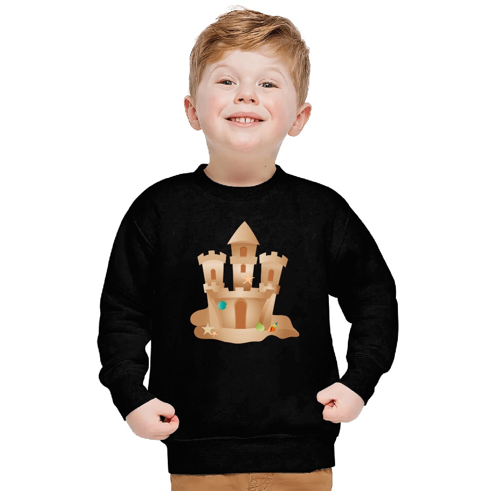 Sandcastle with Shells and Starfish on the Beach Sweatshirts