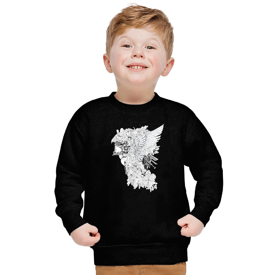 Steampunk Valkyrie Flower Power Coloring Sweatshirts