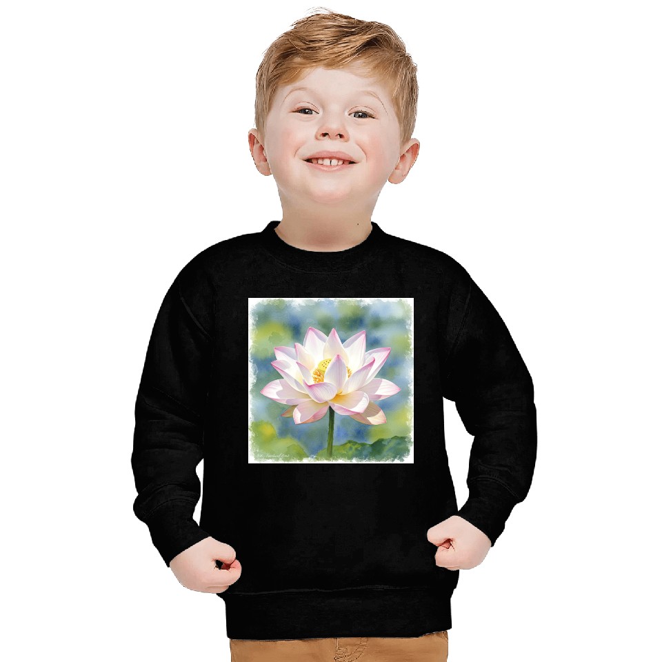 Serene Water Lily Floral Print Sweatshirts