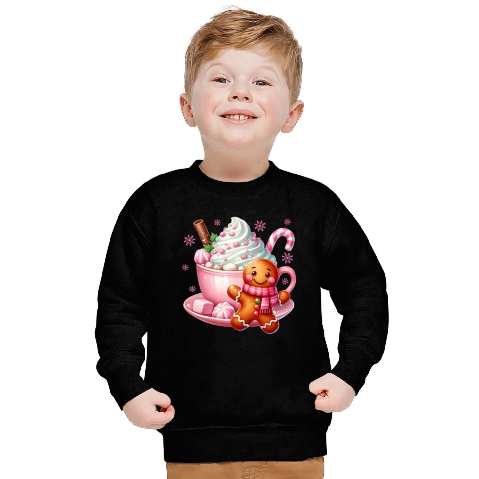 Whimsical Holiday Hot Chocolate Scene Sweatshirts