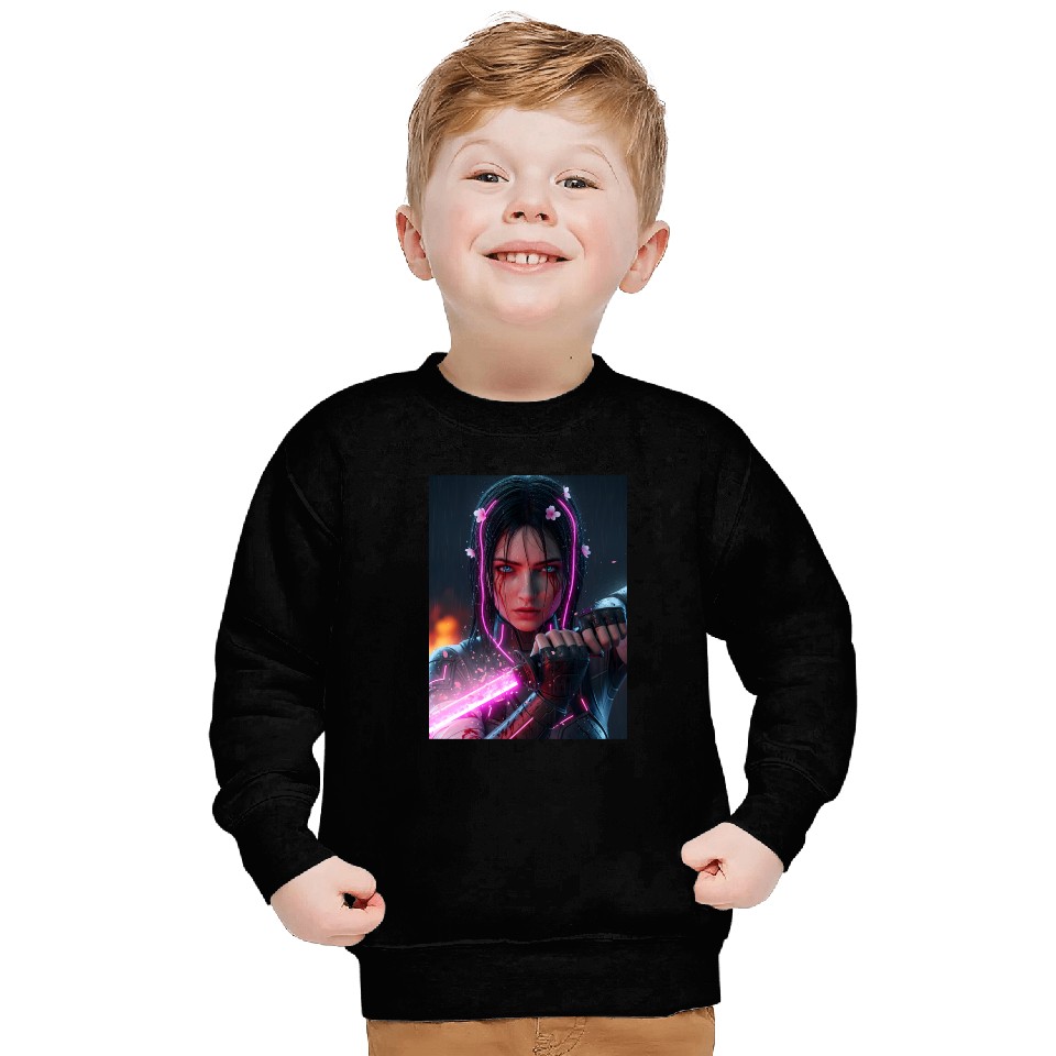 Cyberpunk Samurai Girl Sweatshirts