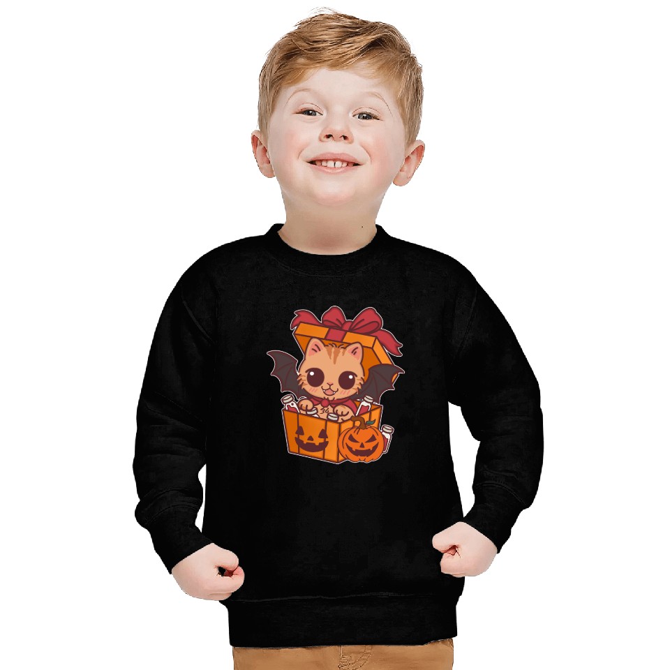 Halloween Cat with Potion Gift Box Sweatshirts