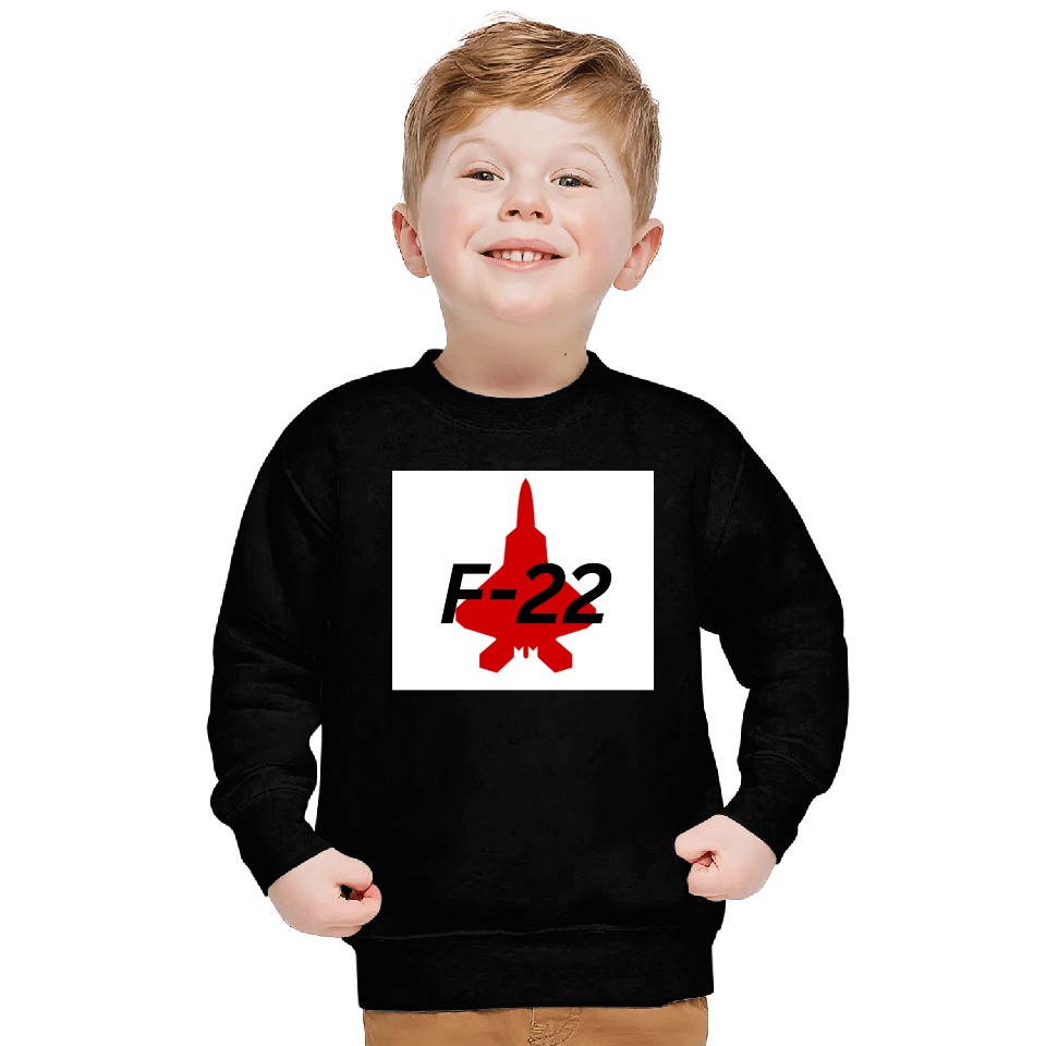 F-22 Stealth Fighter Silhouette Design Sweatshirts