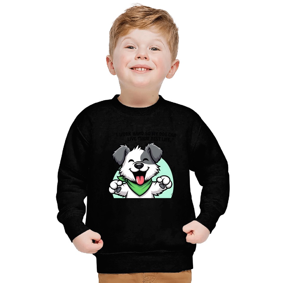 Joyful Dog Cartoon Design Sweatshirts