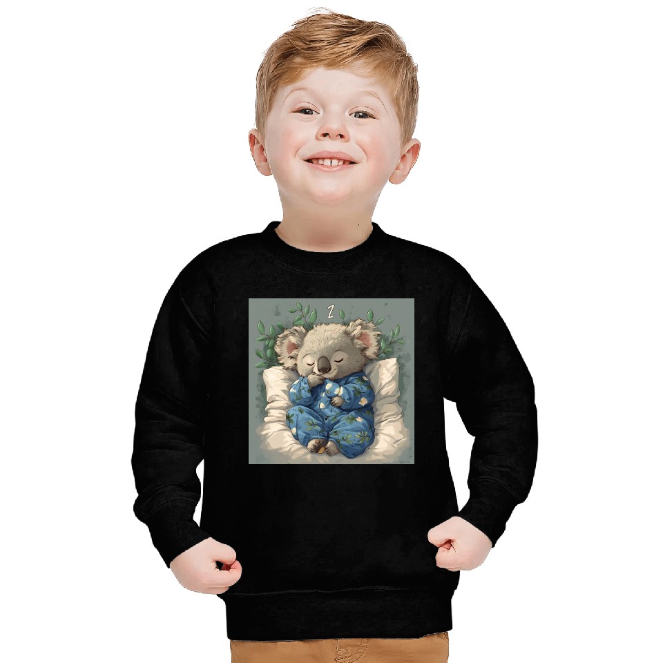 Cute Koala Sleeping in Pajamas Sweatshirts