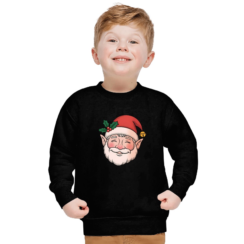 Festive Santa Elf Face Design Sweatshirts