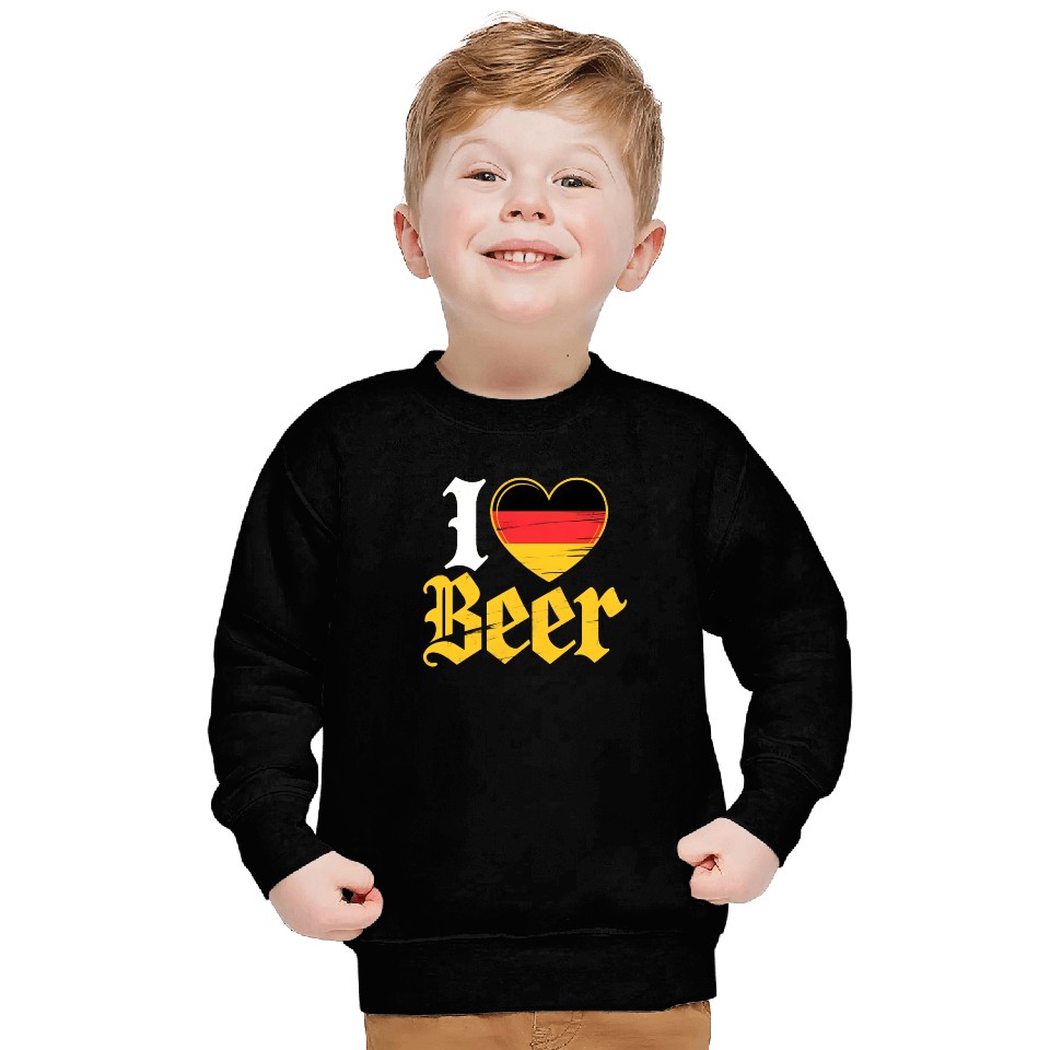 I Love Beer German Bier Funny Germany Flag Sweatshirts