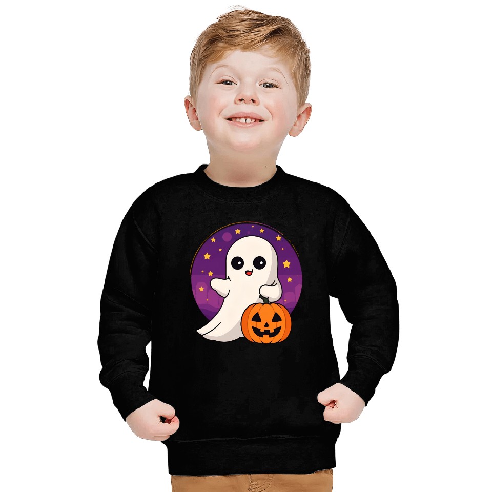 “Cute Halloween Ghost with Candy Bag Sweatshirts”