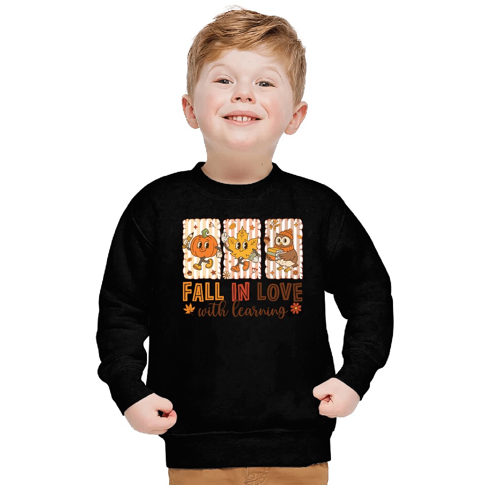 Fall In Love With Learning Cozy Autumn Pumpkin Sweatshirts