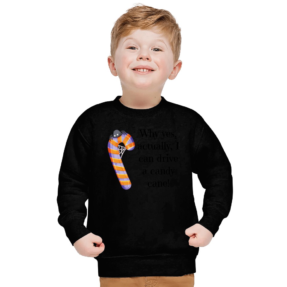 Funny Quote Halloween Candy Cane with Spider Sweatshirts