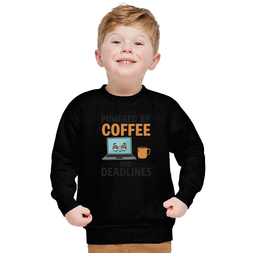 Powered by Coffee and Deadlines – Coffee Lover Sweatshirts