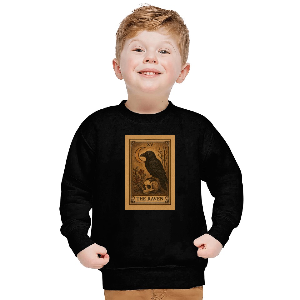 Gothic Raven Tarot Card Design Sweatshirts