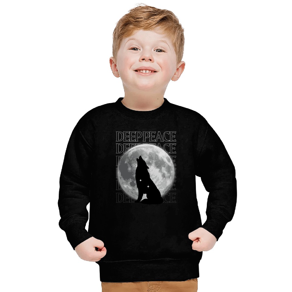 Wolf Howling at Full Moon Design Sweatshirts