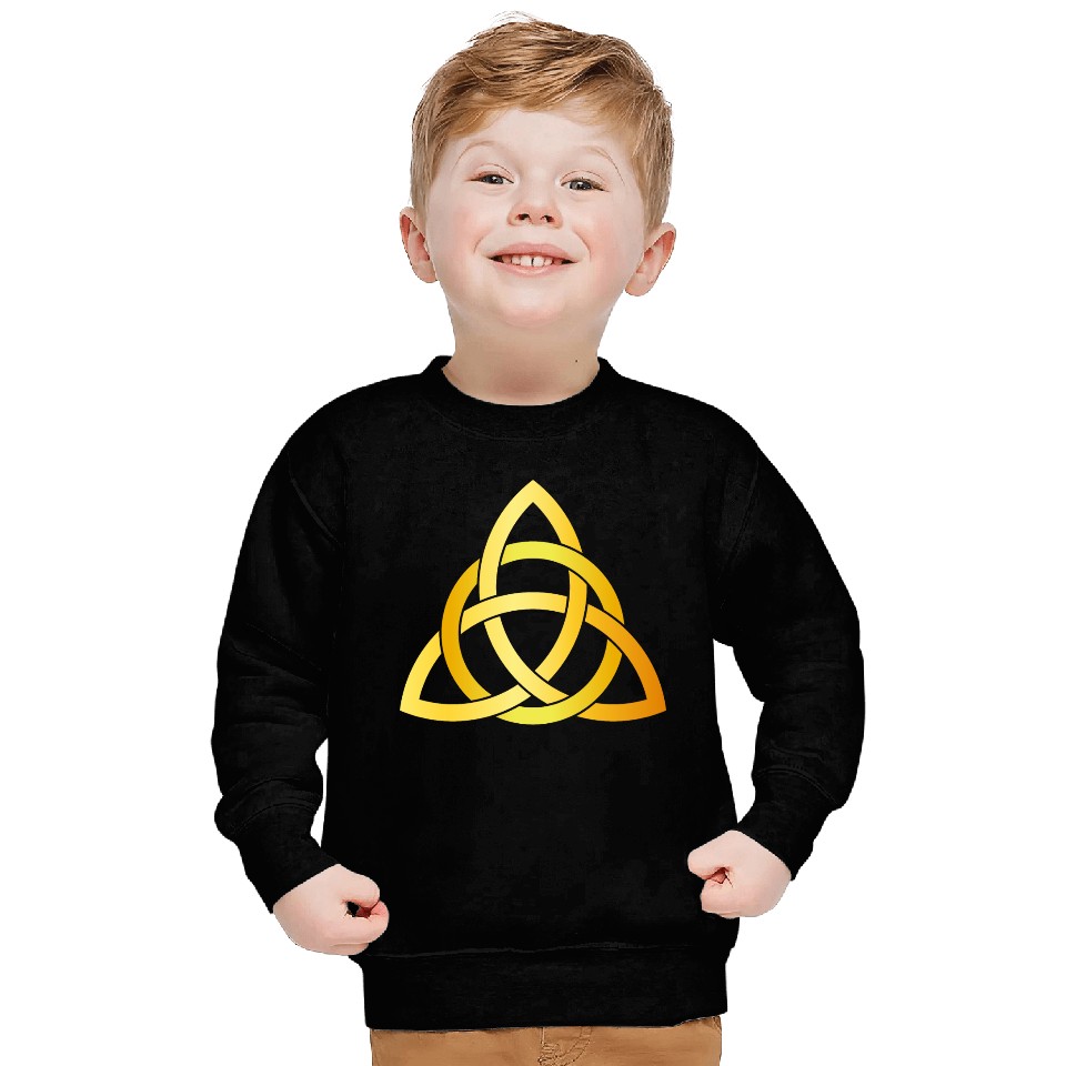 Original Triquetra circle celtic knot gold Sweatshirts