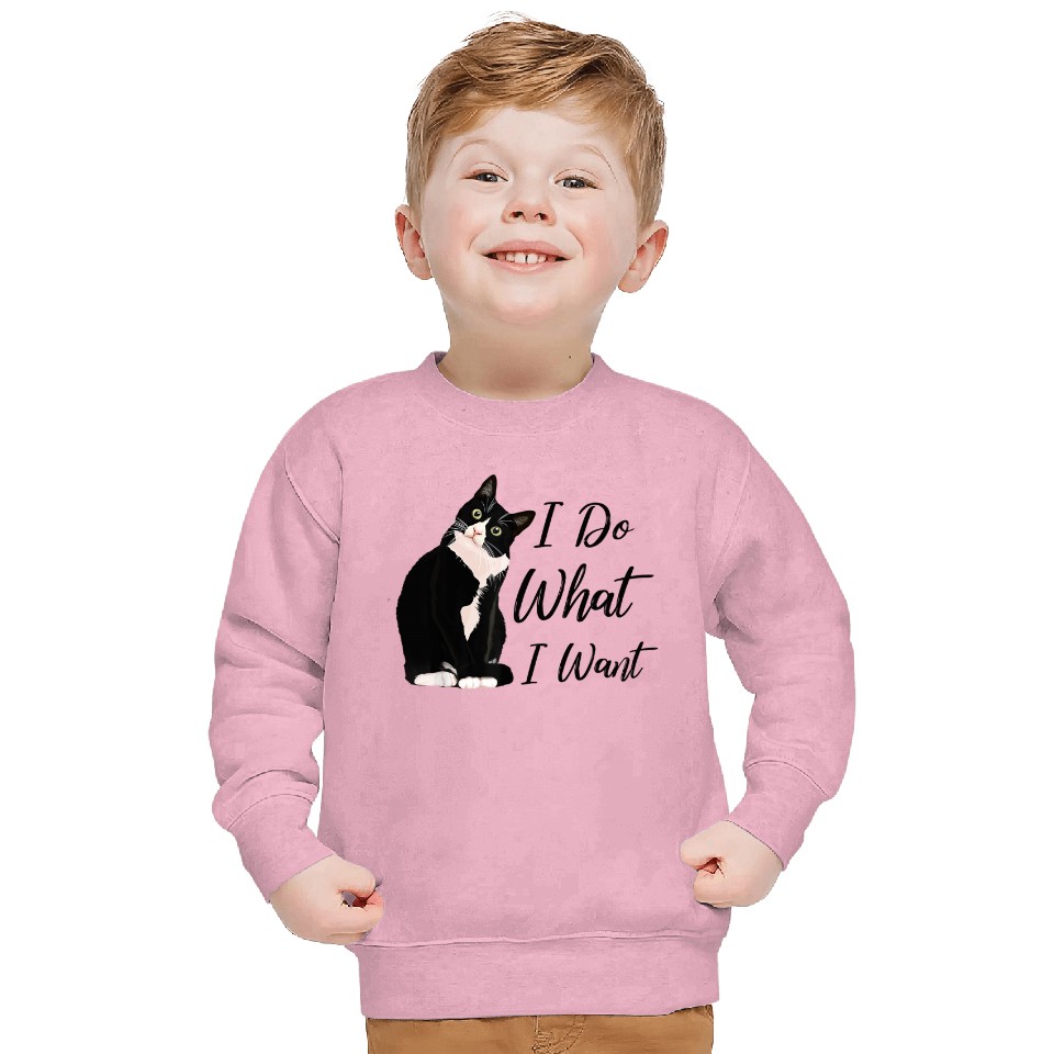 Do What I Want Tuxedo Cat Mom Cute Funny Graphic Sweatshirt
