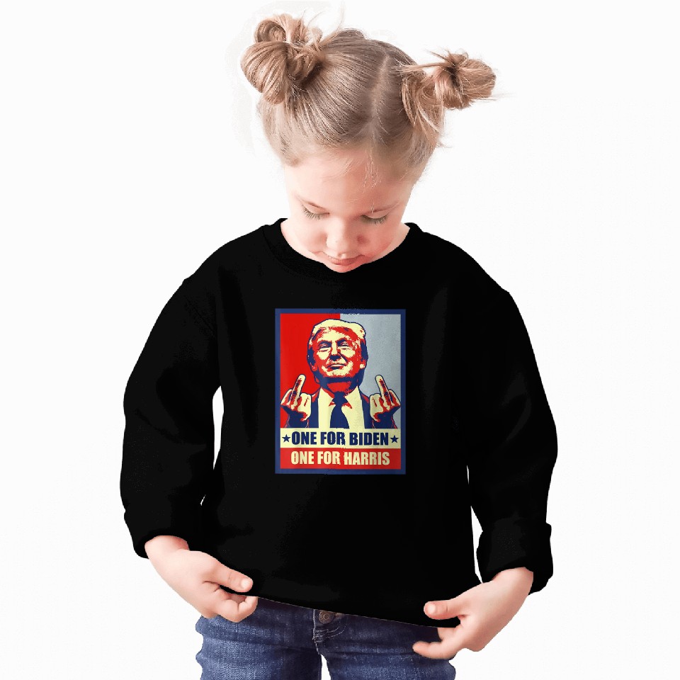 Trump Middle Finger Biden Harris Republican American Flag Sweatshirt