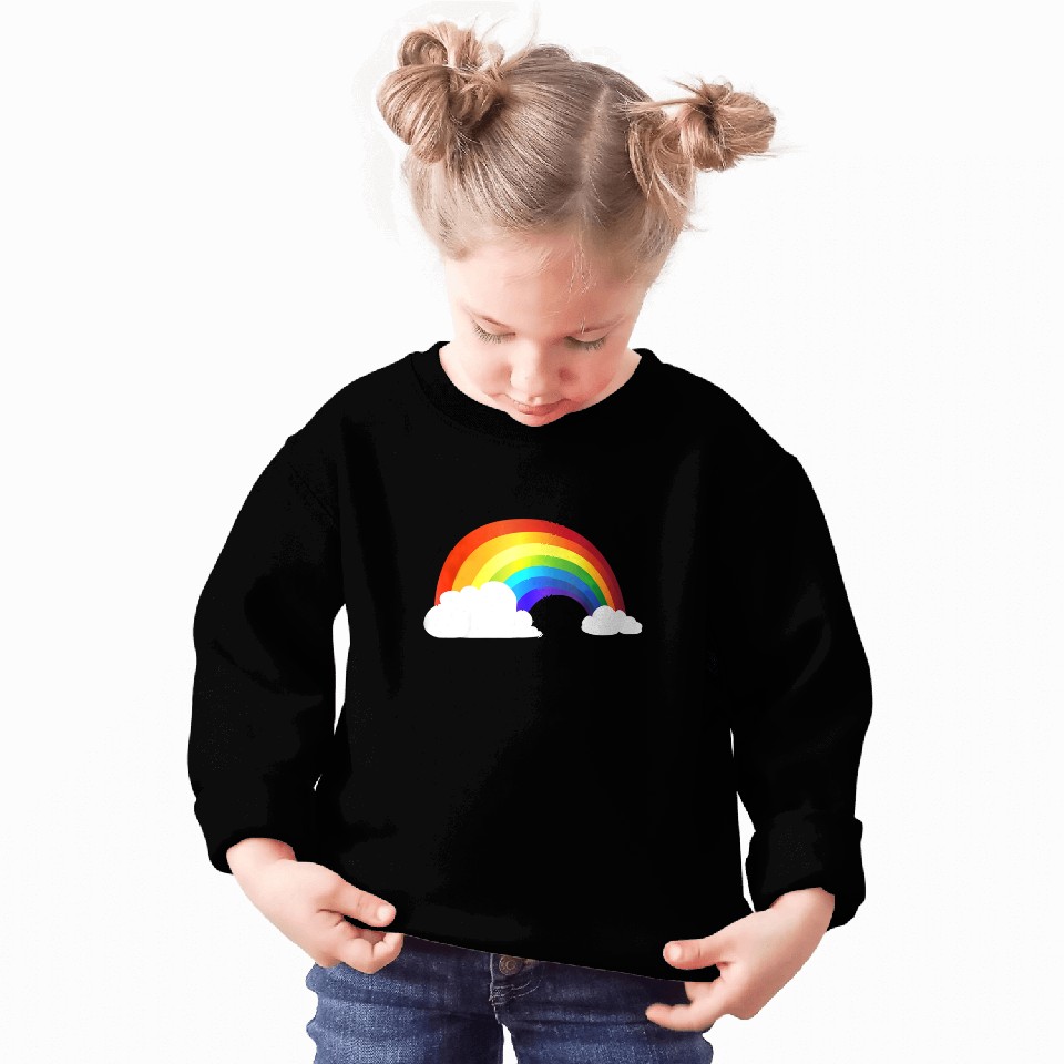 Rainbow Sweatshirt - Shiny Rainbow in the Clouds