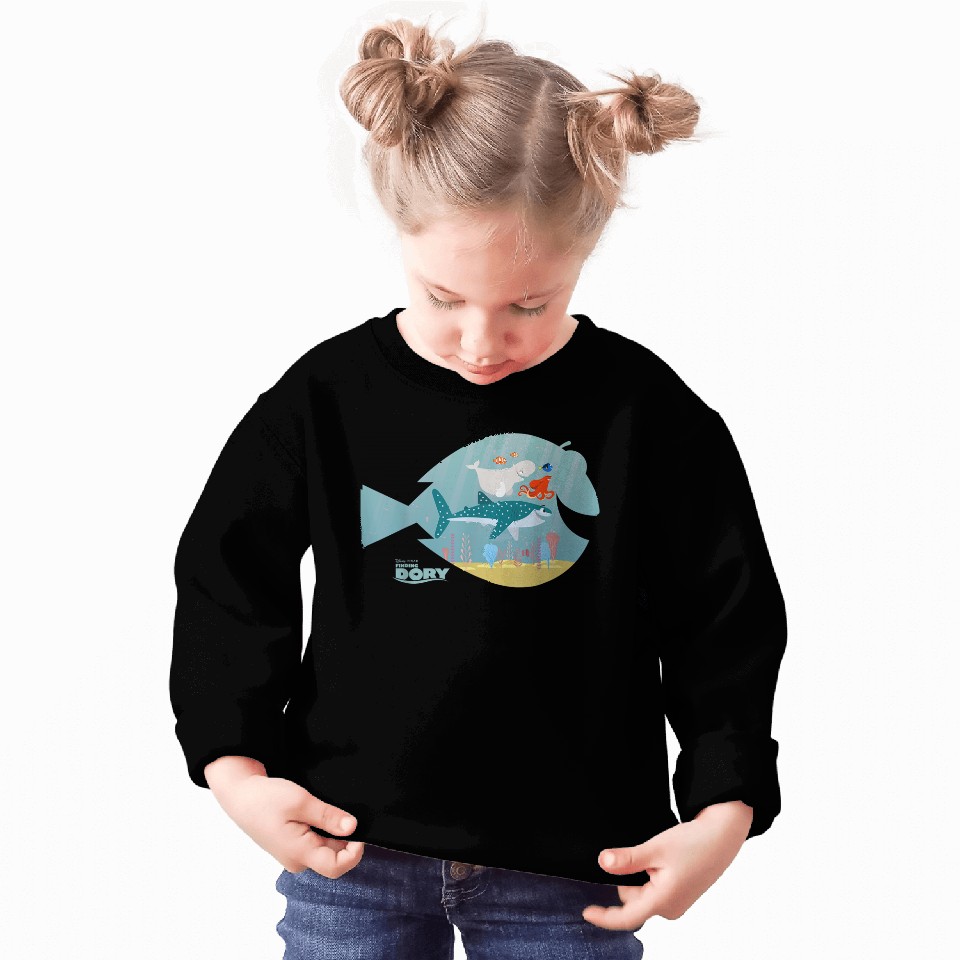 Disneyss Pixars Finding Dory Fish Frame Adventure Crew Logo Sweatshirts