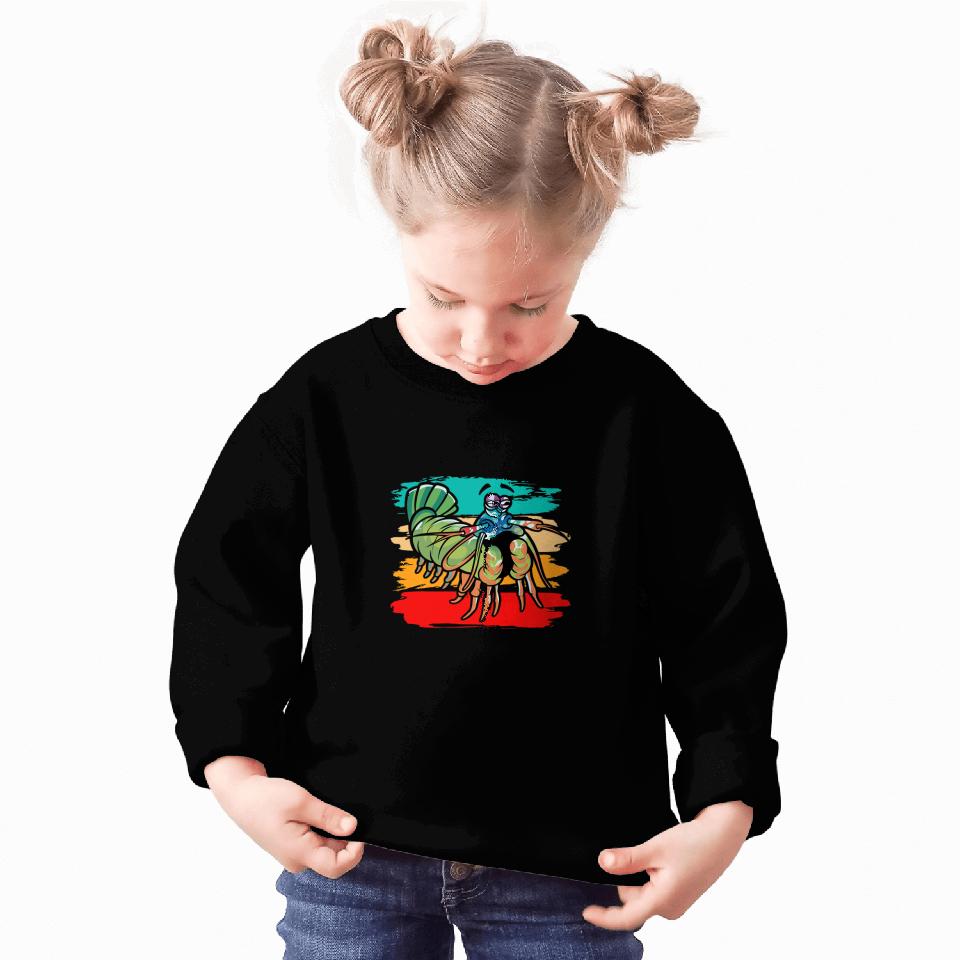 Shrimp Gift Retro Kids Mantiss Shrimp Sweatshirts