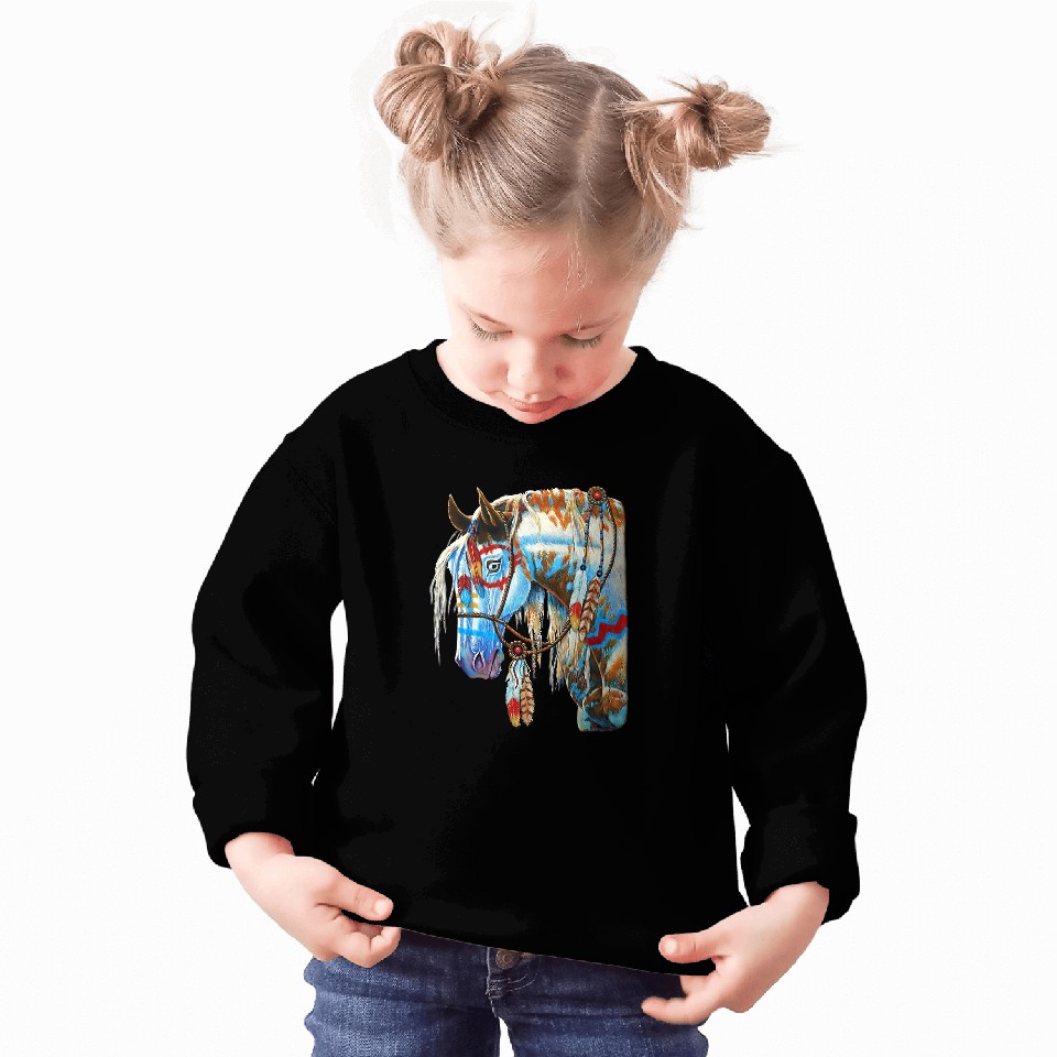 Funny Horse Native american horse Sweatshirts