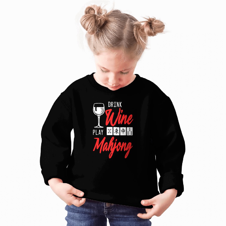 Drink Wines Play Mahjong Chinese Board Game Player Solitaire Sweatshirts