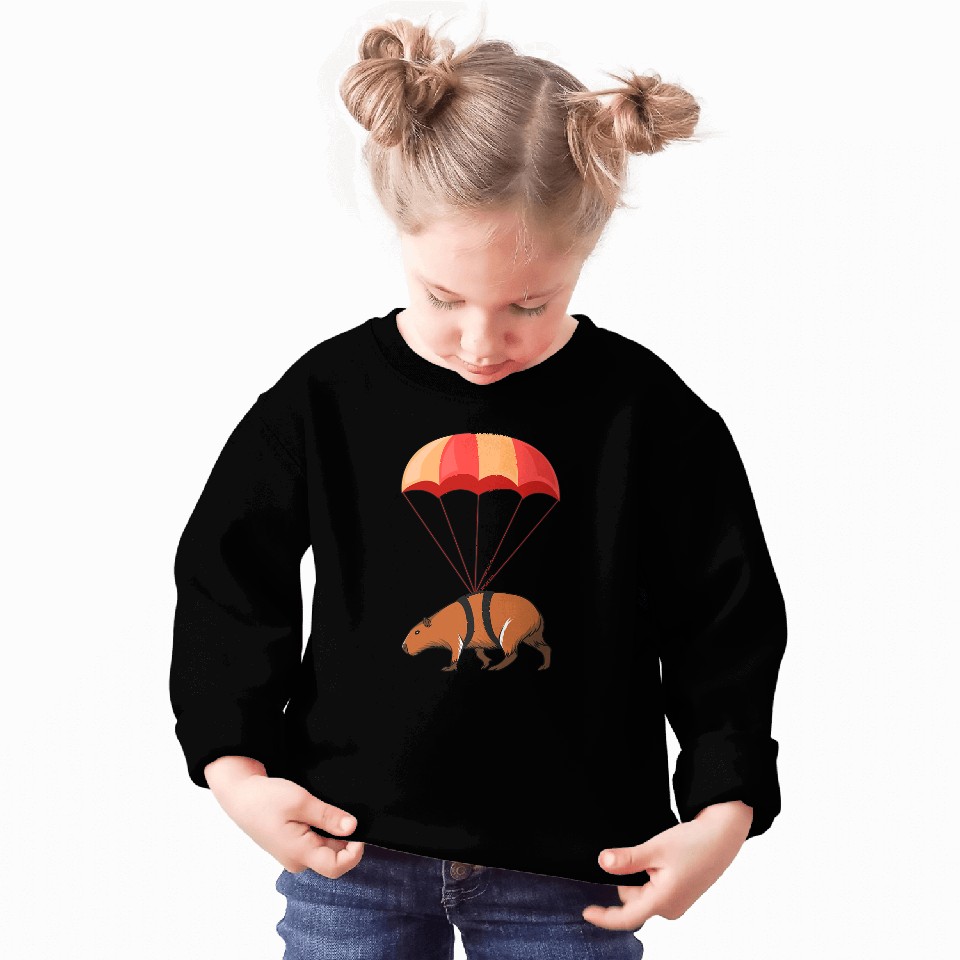 Skydiving Gift Parachuting capybaras for capybaras Lovers Sweatshirts