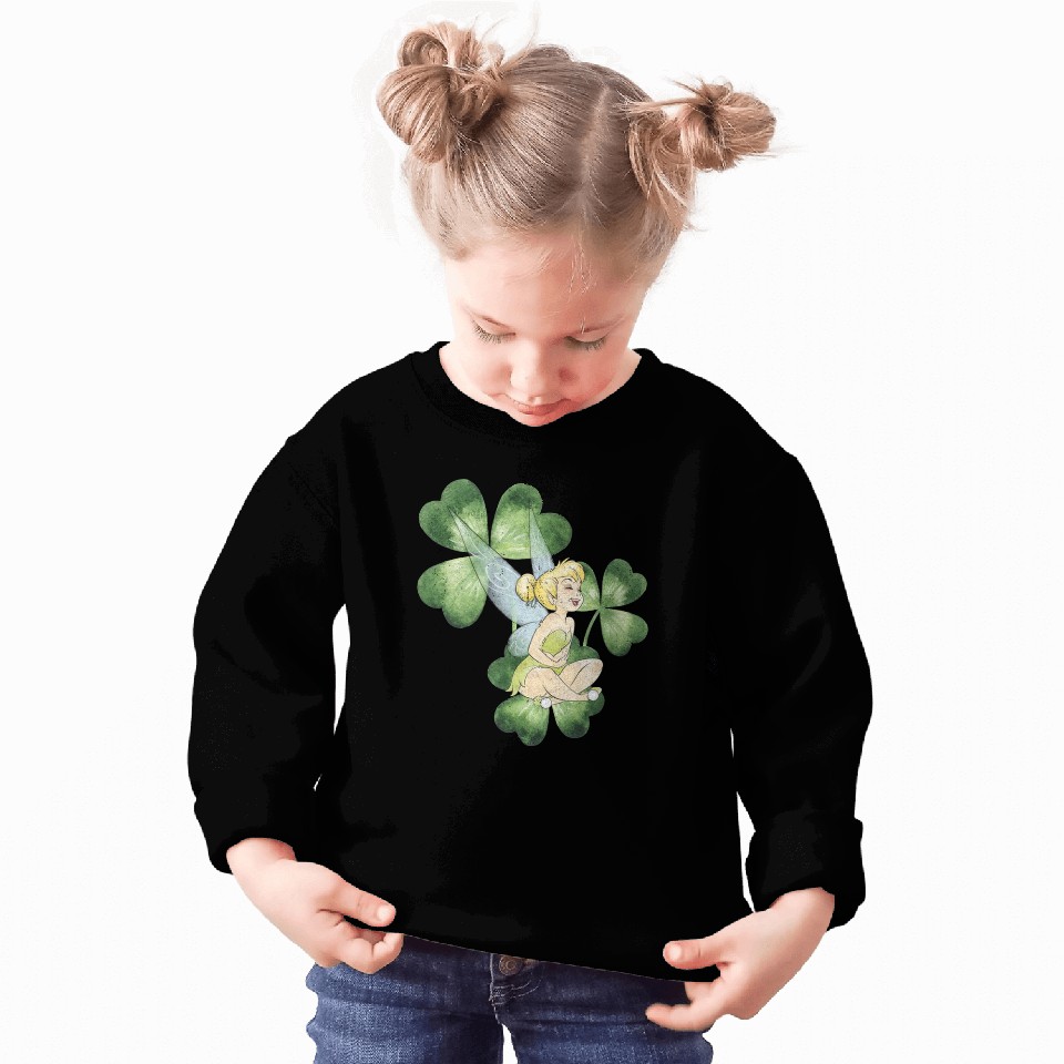 Disney Peter Pan St. Patrick's Day Tinker Bell Clover Retro Long Sleeve Sweatshirts