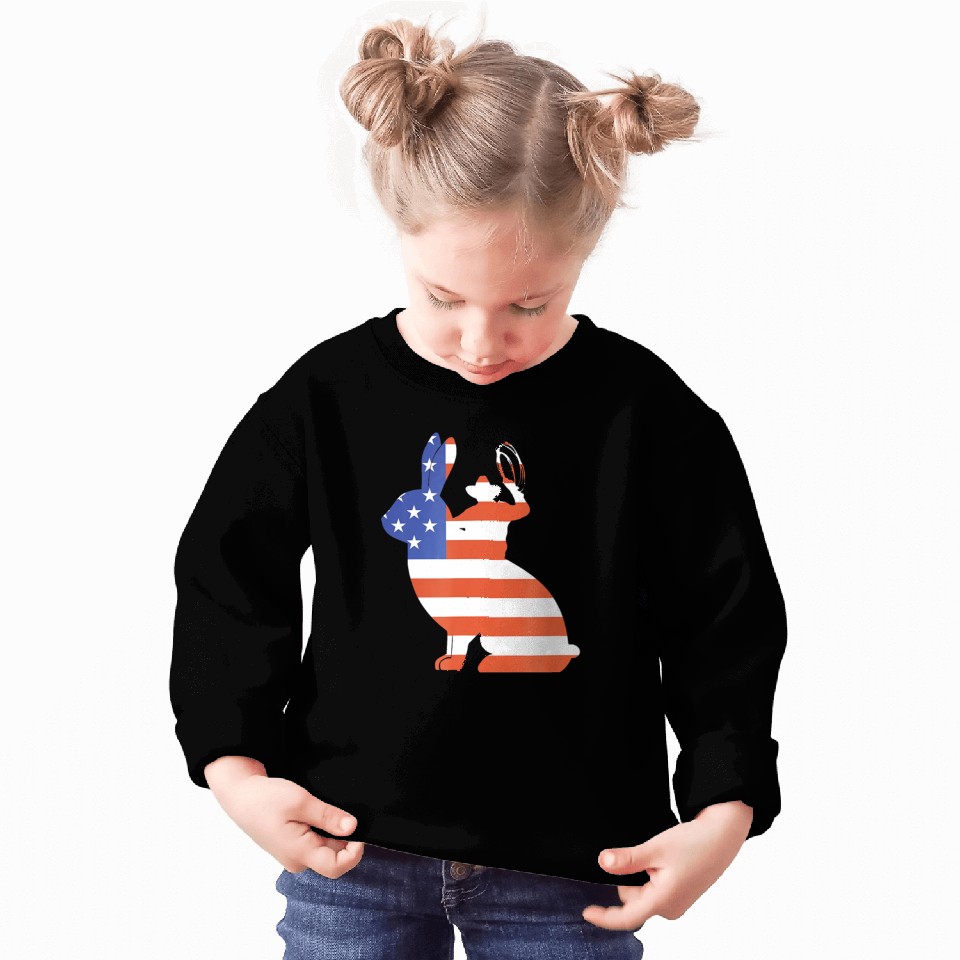 American Flag Cowboy Riding Bull Jack Rabbit Sweatshirts