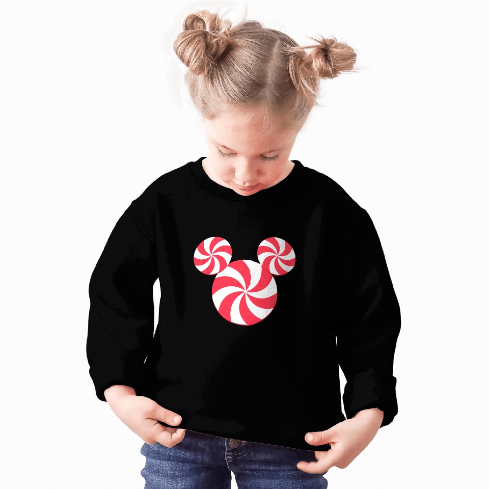 Disney NEW Mickey Icon Christmas Peppermint Candy Holiday Sweatshirts