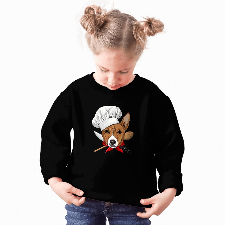 Dog Basenji Chef Dog Cooking Baking Lover 255 Sweatshirts