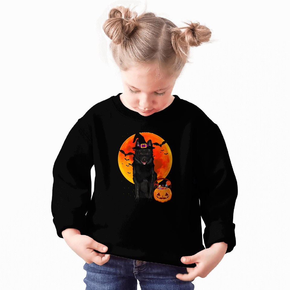 Dog Halloween Schipperke Jack O Lantern Pumpkin Sweatshirts