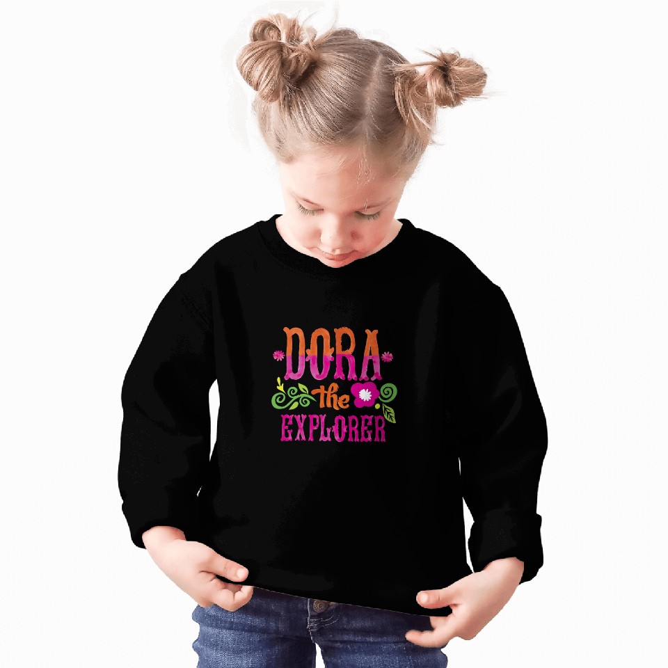 Dora the Explorer Flower Word Art Logo Sweatshirts