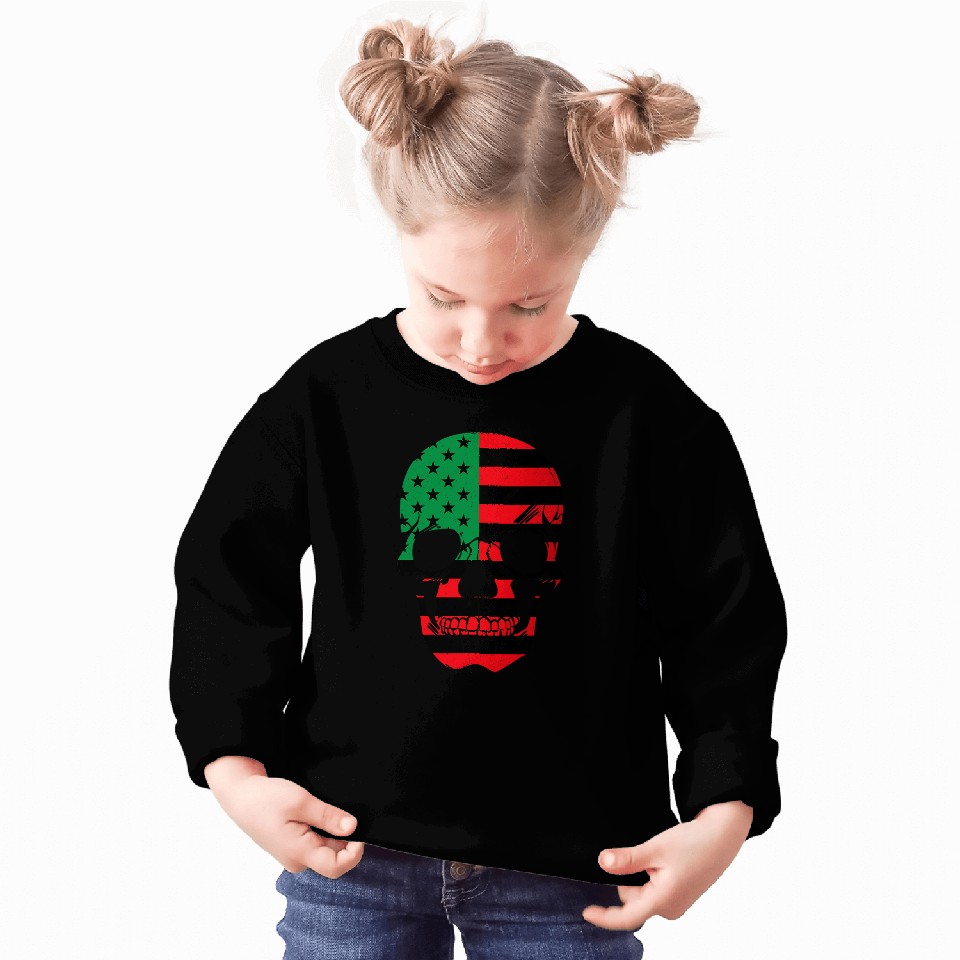 African American Flag Skull Black History Month Resist Sweatshirts