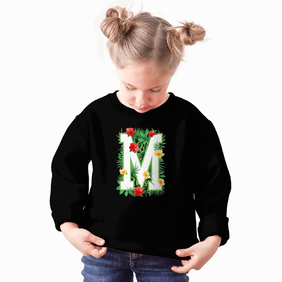 Capital Letter M Alphabet Monogram Initial Flower Gardener Sweatshirts
