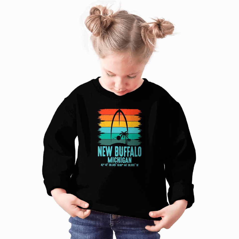 Surf Life Surf Board New Buffalo Beach Surfboarder Surfing Sweatshirts