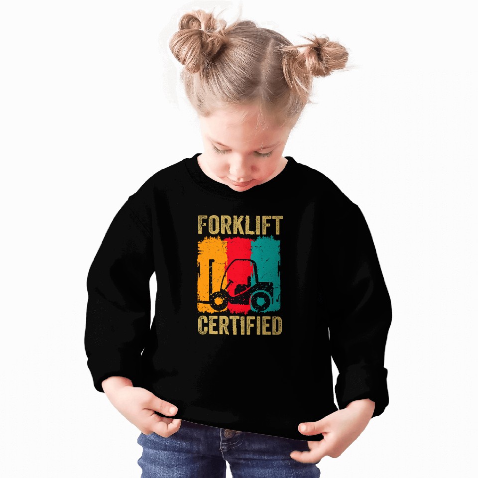 Funny Forklift Certified Retro Forklift Operator Sweatshirts