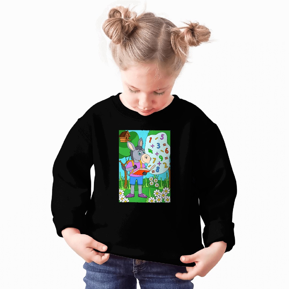 Donkey reading a math book Sweatshirts