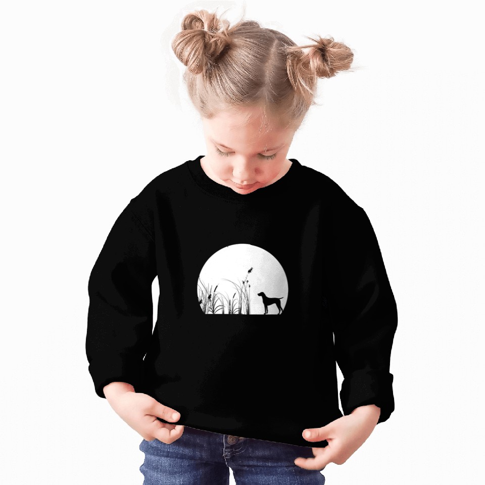 German Shorthaired Pet Cool Moon GSP SIlhouette MOM DAD Sweatshirts