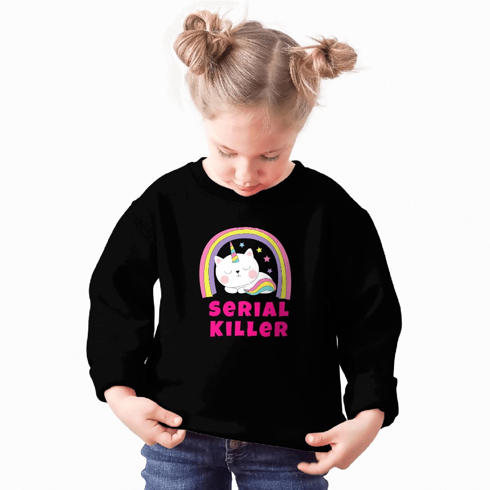 Unicorn Pet Sarcastic Retro Rainbow Funny Unicorn Serial Killer Sweatshirts