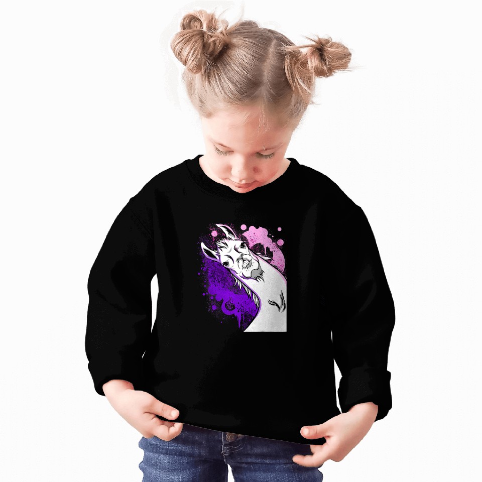 Llama Pet Cute Wry Face Llama Surprise Sweatshirts