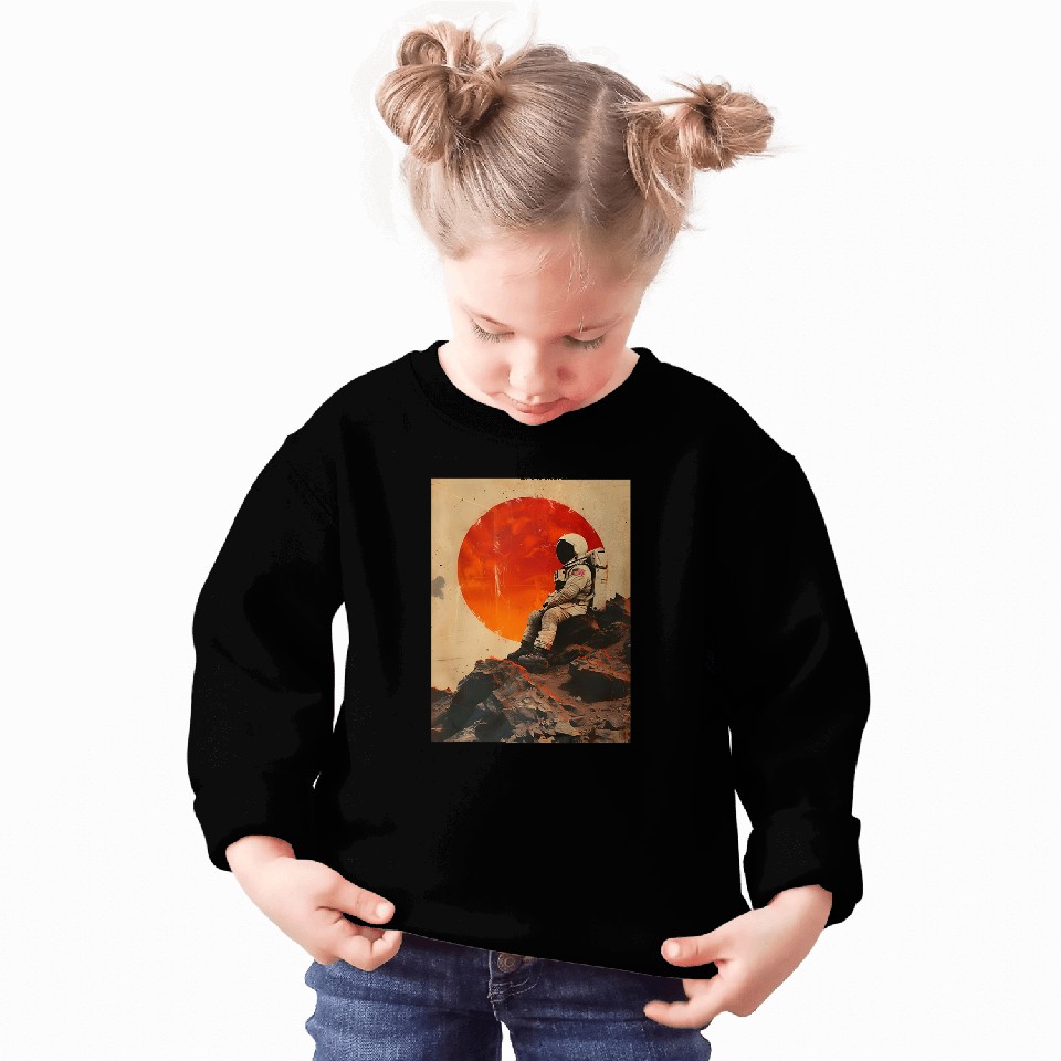 Astronaut Job Setting Sun Lonely Astronaut Surreal Collage Art Collagewave Sweatshirts