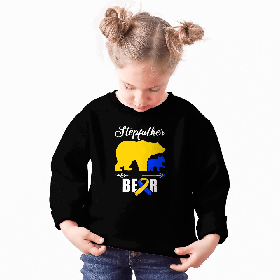 Bear Pet Stepfather Bear Down Syndromes Awareness T21 Stepdad Sweatshirts