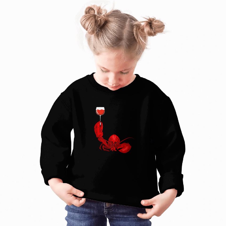 Wines Fun Lobster And Wines Drinking Wines Seafood Lover Sweatshirts
