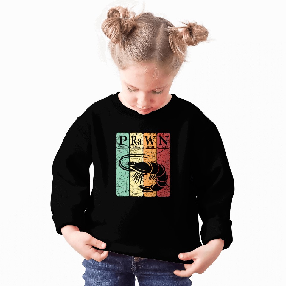 Shrimp Prawn Periodic Table Elements Seafood Shrimp Retro 1 Sweatshirts